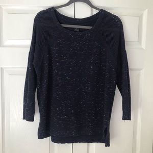 Lucky Brand Navy Heathered Sweater Top 🍀